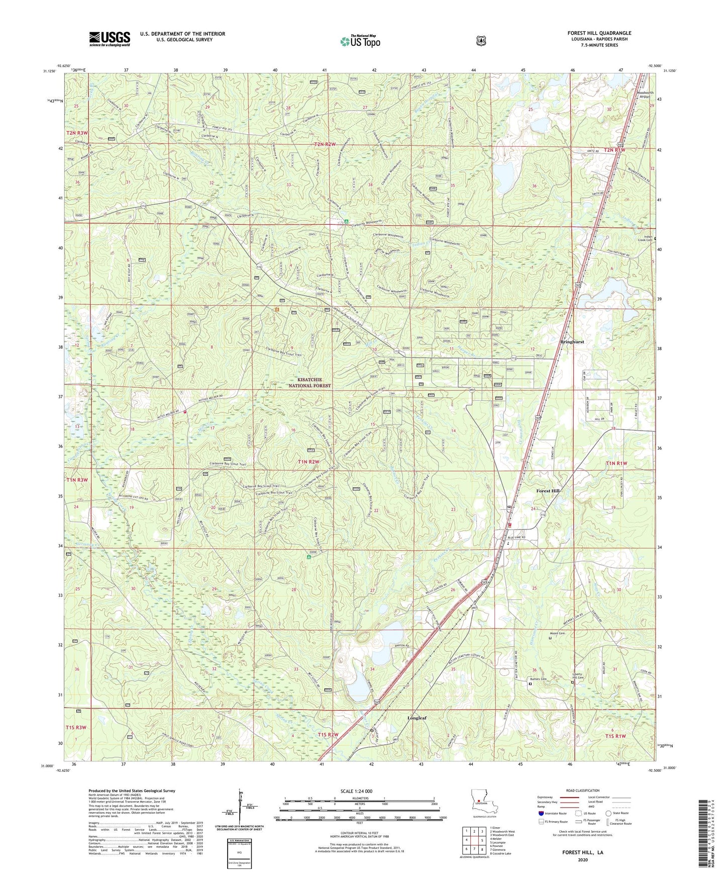 Forest Hill Louisiana US Topo Map Image