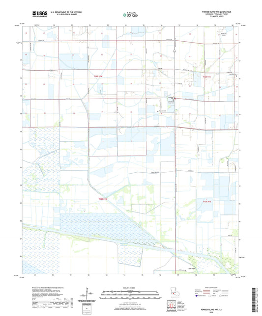 Forked Island NW Louisiana US Topo Map Image