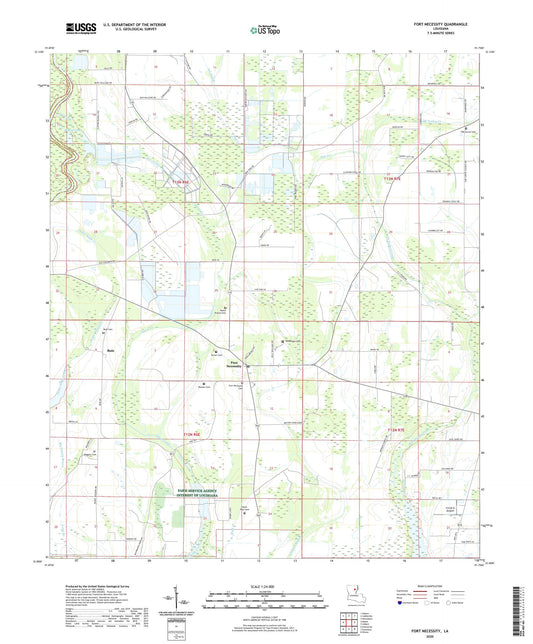 Fort Necessity Louisiana US Topo Map Image