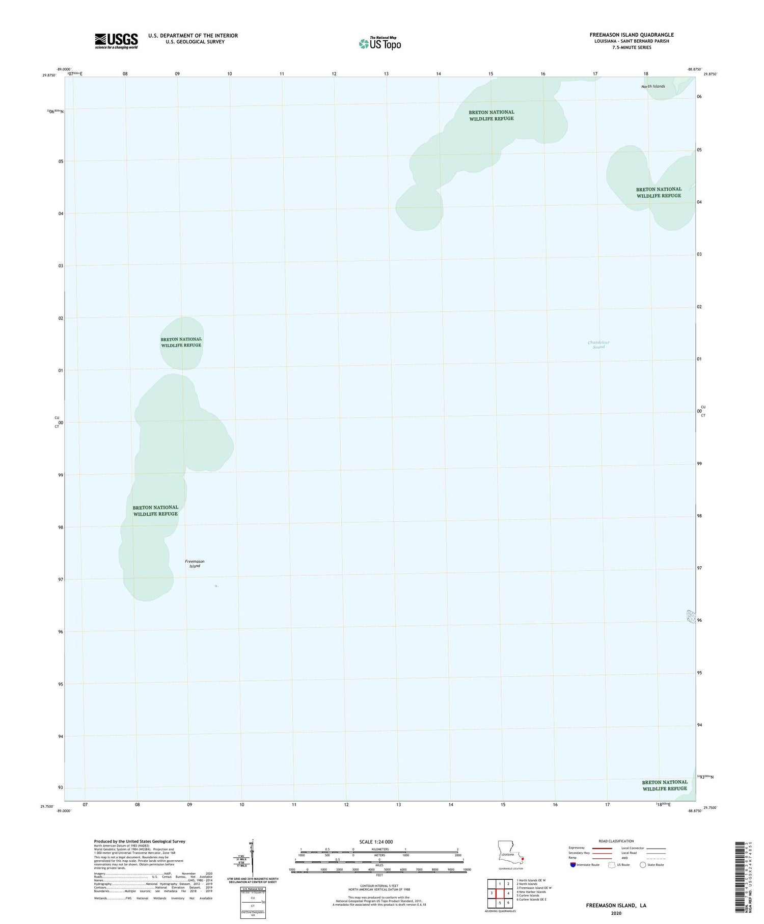 Freemason Island Louisiana US Topo Map Image