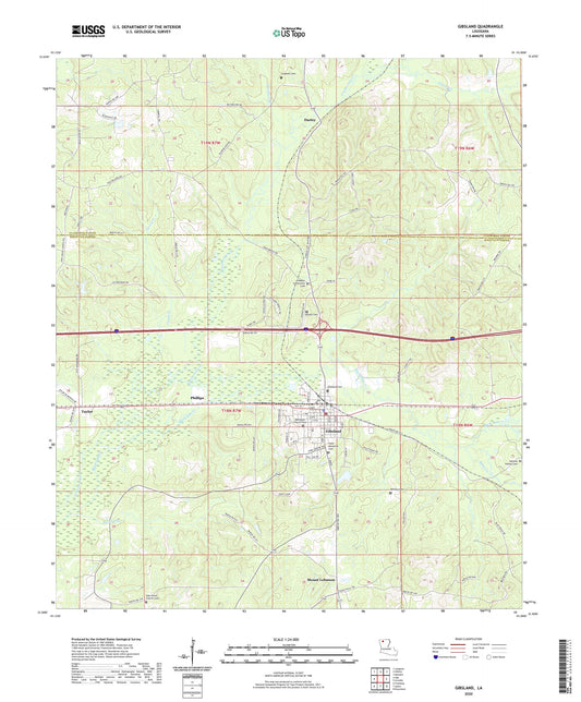 Gibsland Louisiana US Topo Map Image