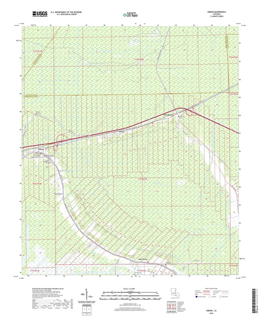 Gibson Louisiana US Topo Map Image