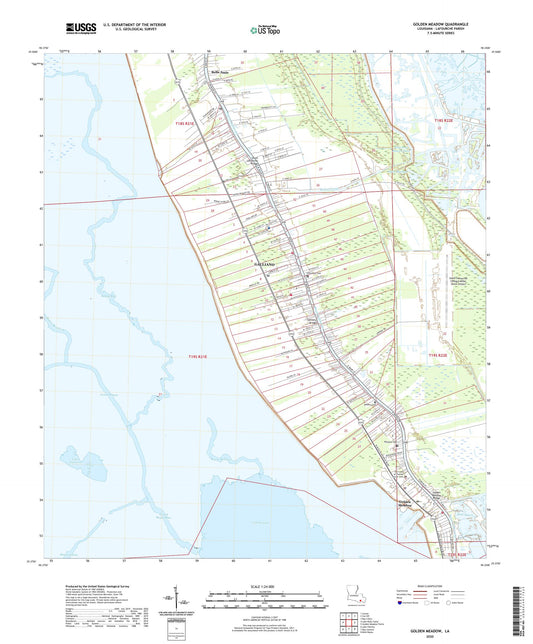 Golden Meadow Louisiana US Topo Map Image