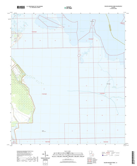 Golden Meadow Farms Louisiana US Topo Map Image