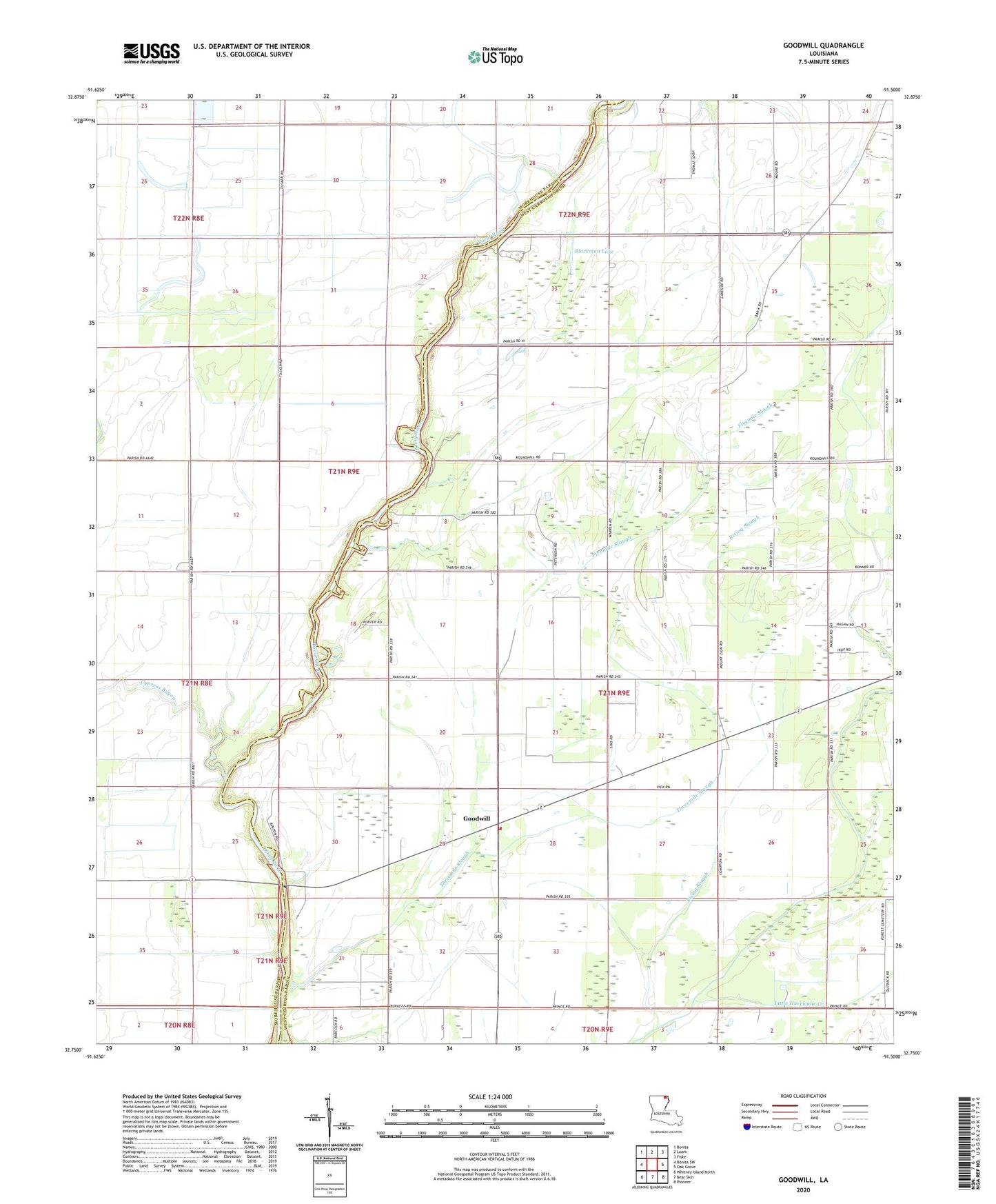 Goodwill Louisiana US Topo Map Image