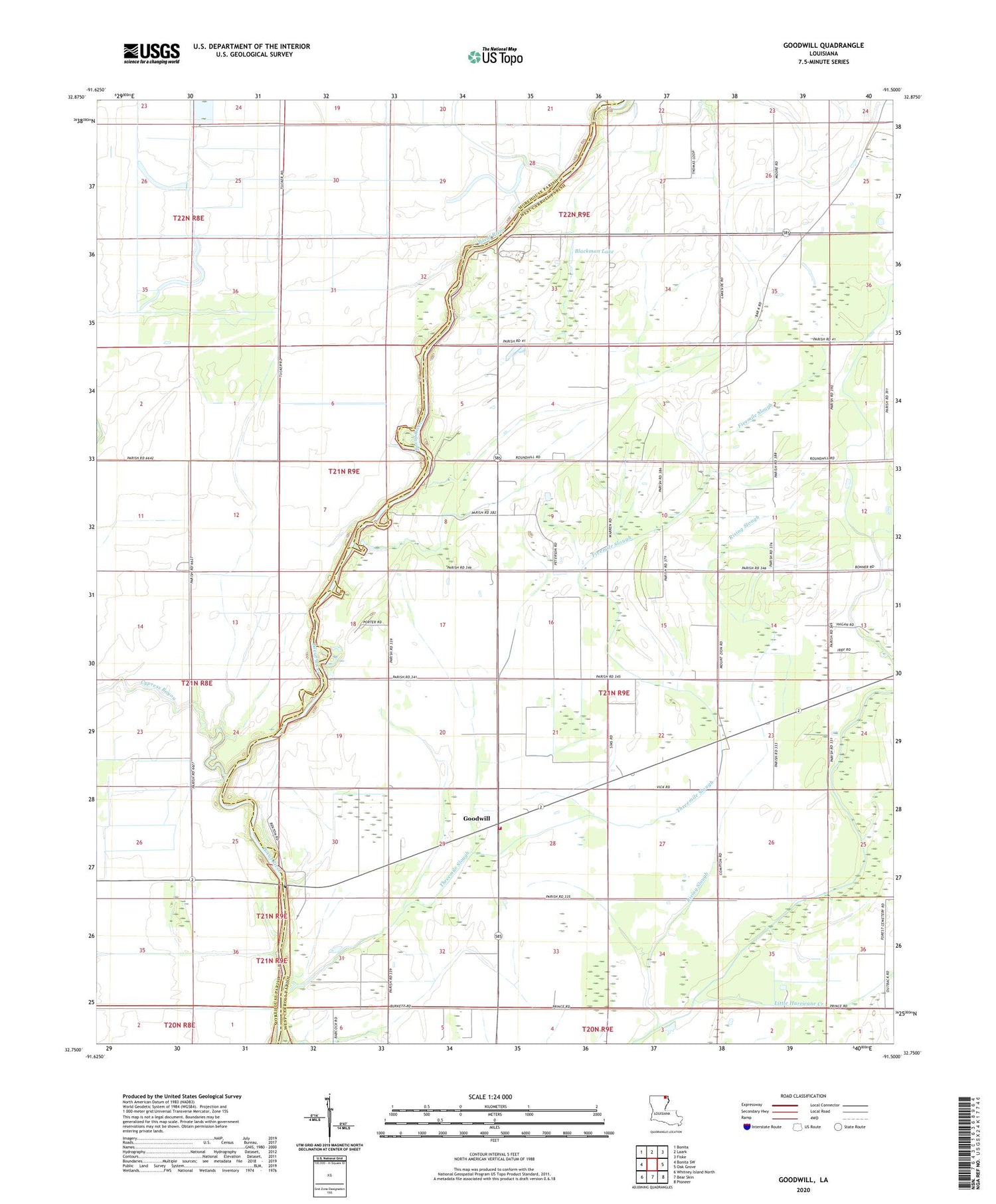 Goodwill Louisiana US Topo Map Image