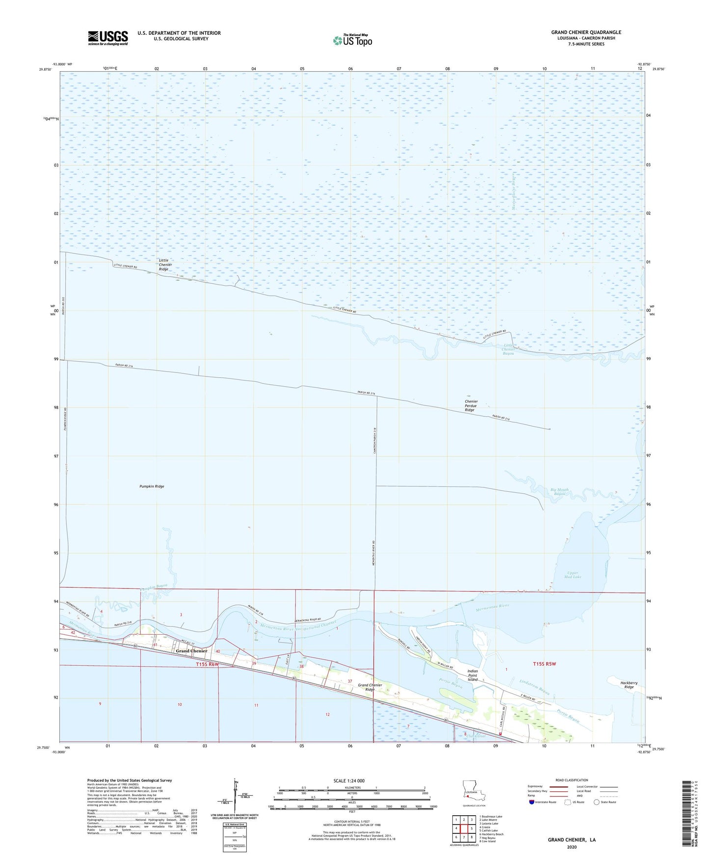 Grand Chenier Louisiana US Topo Map Image
