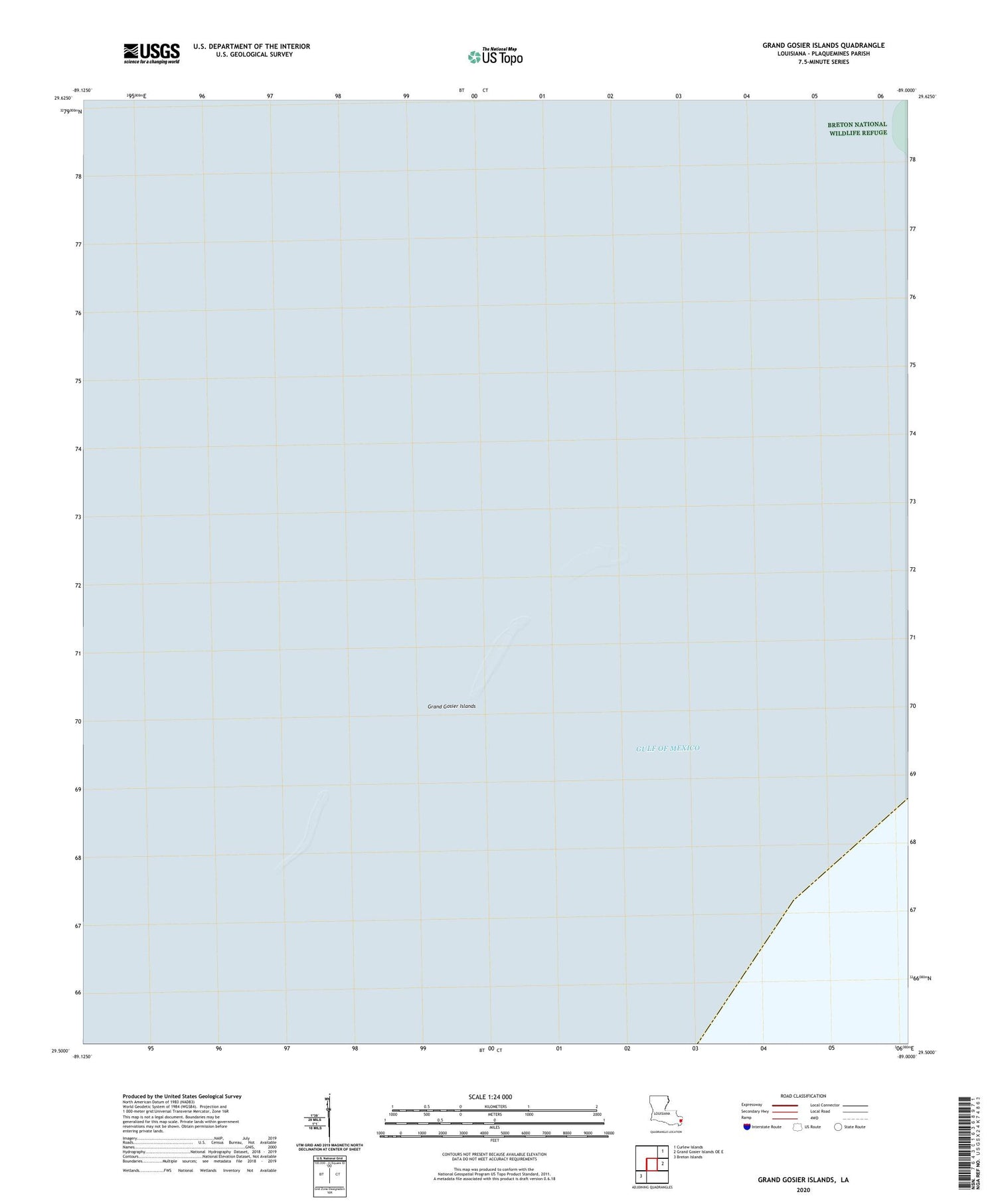 Grand Gosier Islands Louisiana US Topo Map Image