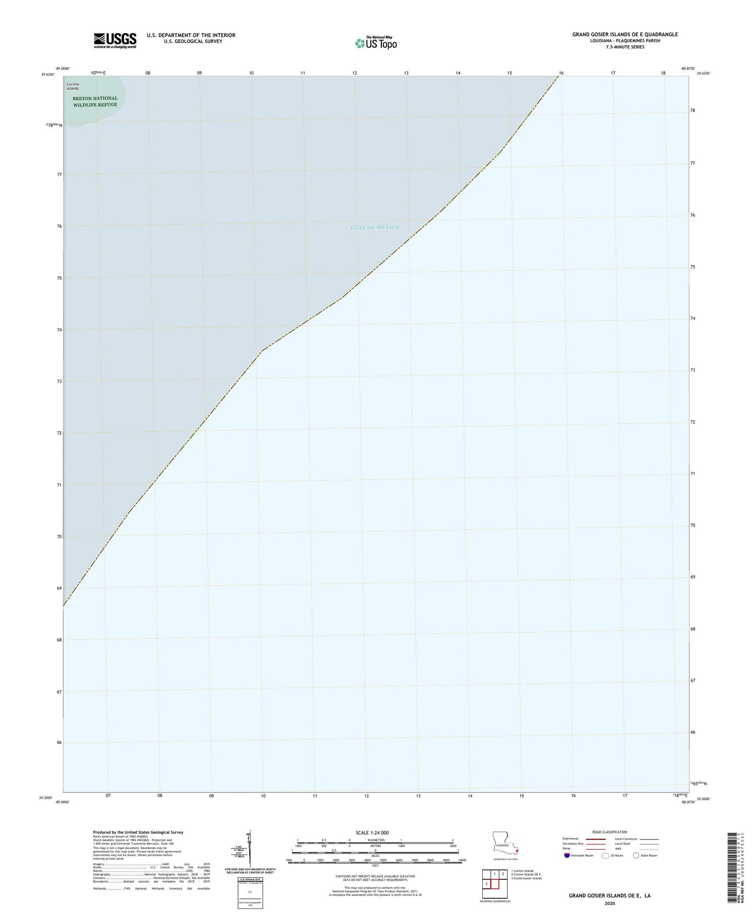 Grand Gosier Islands OE E Louisiana US Topo Map Image