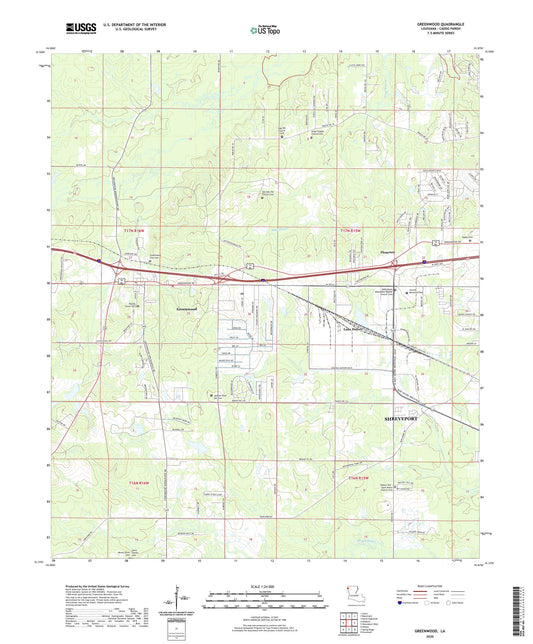 Greenwood Louisiana US Topo Map Image