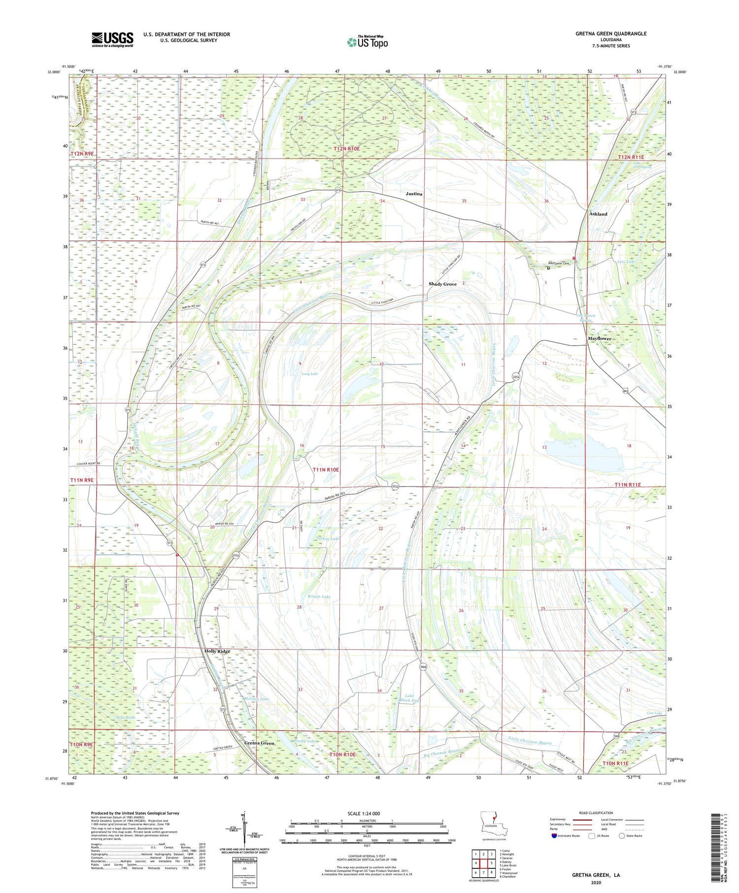 Gretna Green Louisiana US Topo Map Image