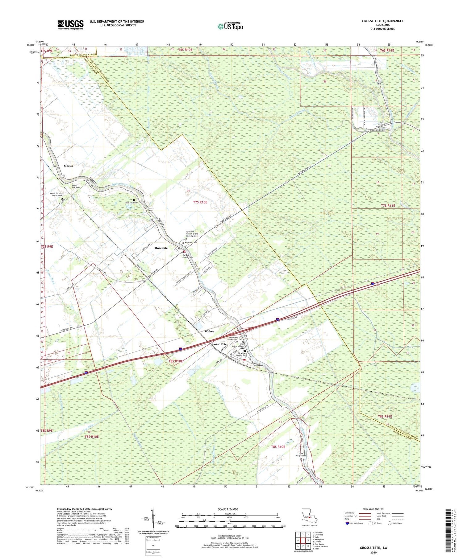 Grosse Tete Louisiana US Topo Map Image