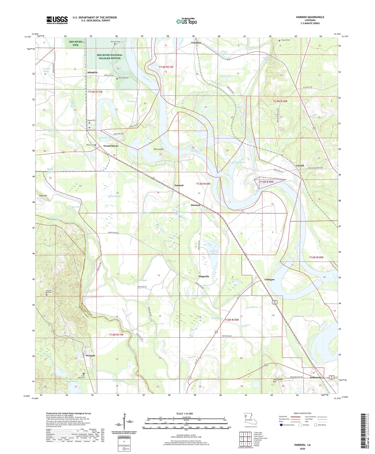 Harmon Louisiana US Topo Map Image