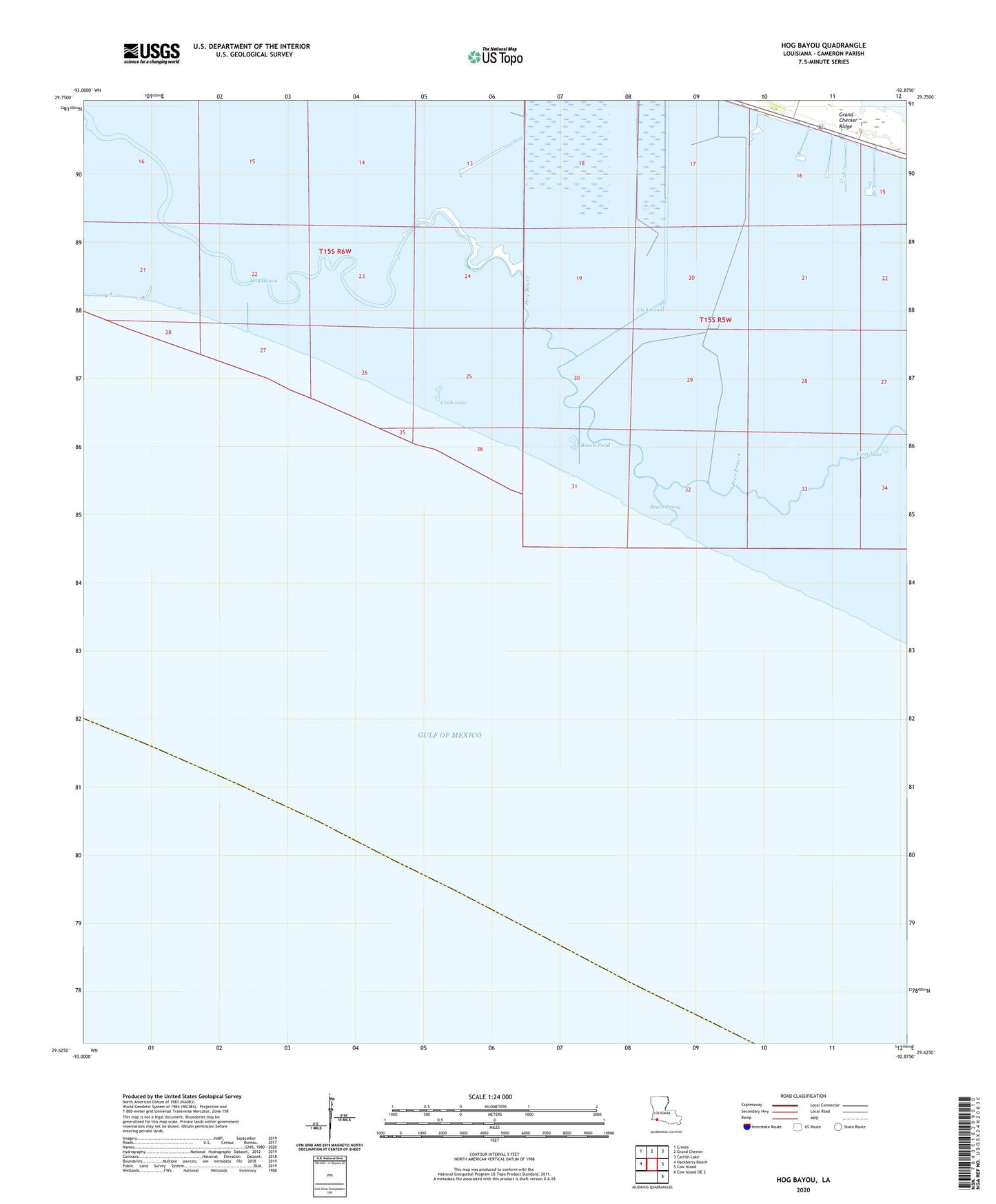 Hog Bayou Louisiana US Topo Map Image