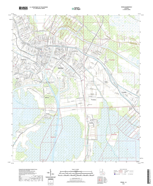 Houma Louisiana US Topo Map Image