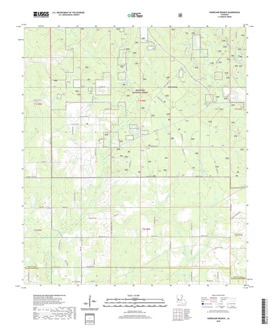 Hurricane Branch Louisiana US Topo Map Image