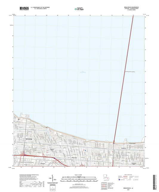 Indian Beach Louisiana US Topo Map Image