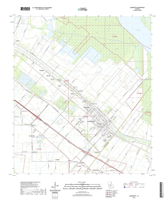 Jeanerette Louisiana US Topo Map Image