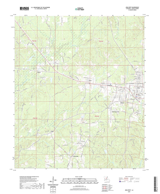 Jena West Louisiana US Topo Map Image