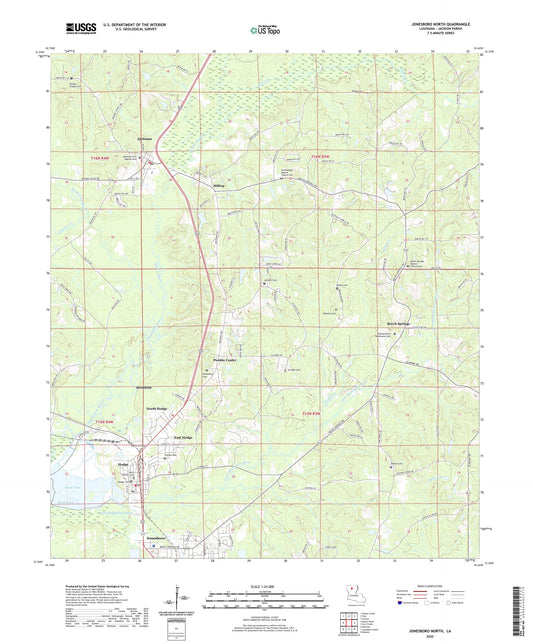 Jonesboro North Louisiana US Topo Map Image
