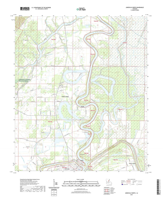 Jonesville North Louisiana US Topo Map Image