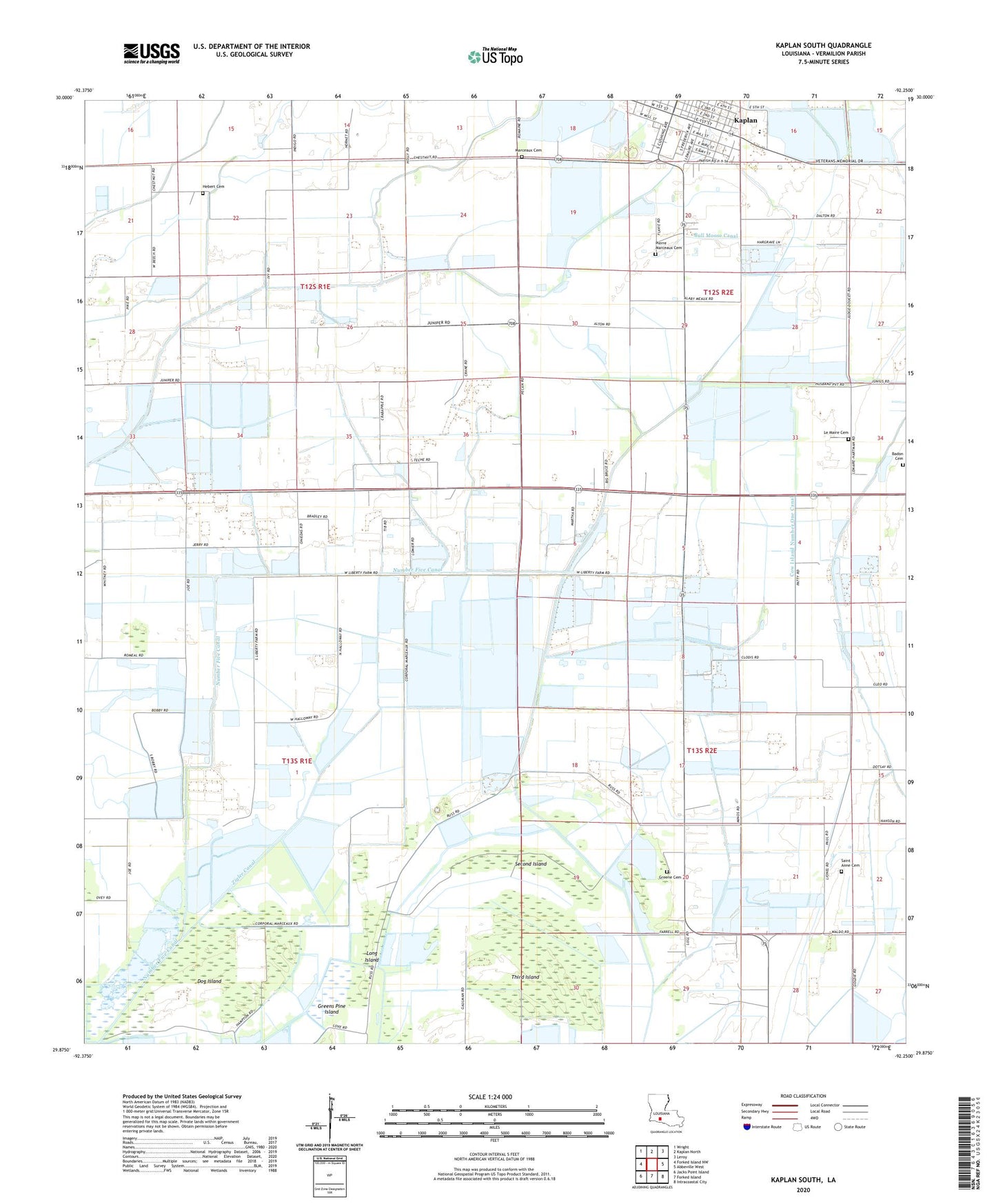 Kaplan South Louisiana US Topo Map Image