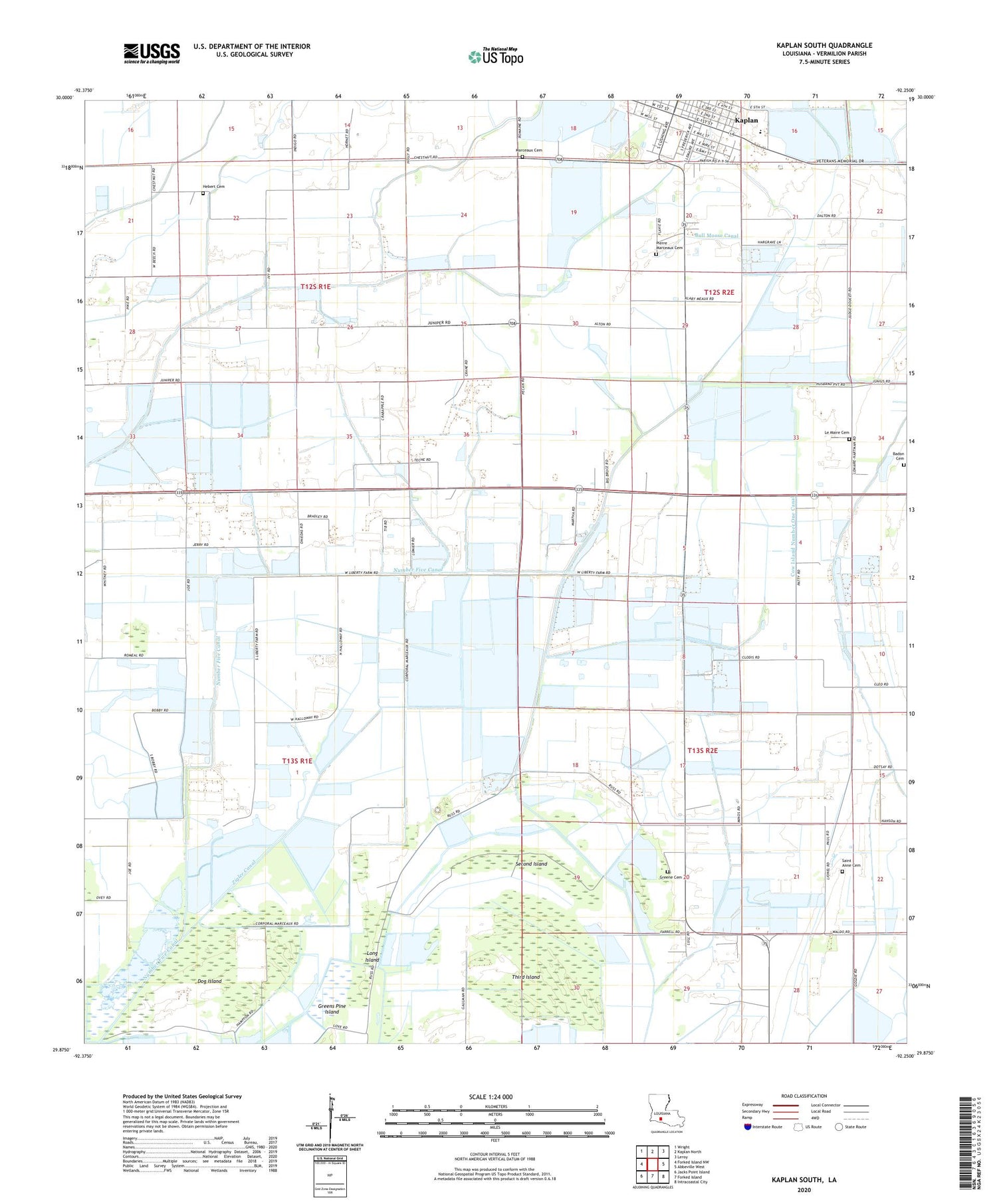 Kaplan South Louisiana US Topo Map Image