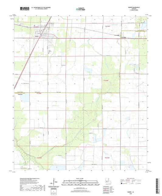 Kinder Louisiana US Topo Map Image