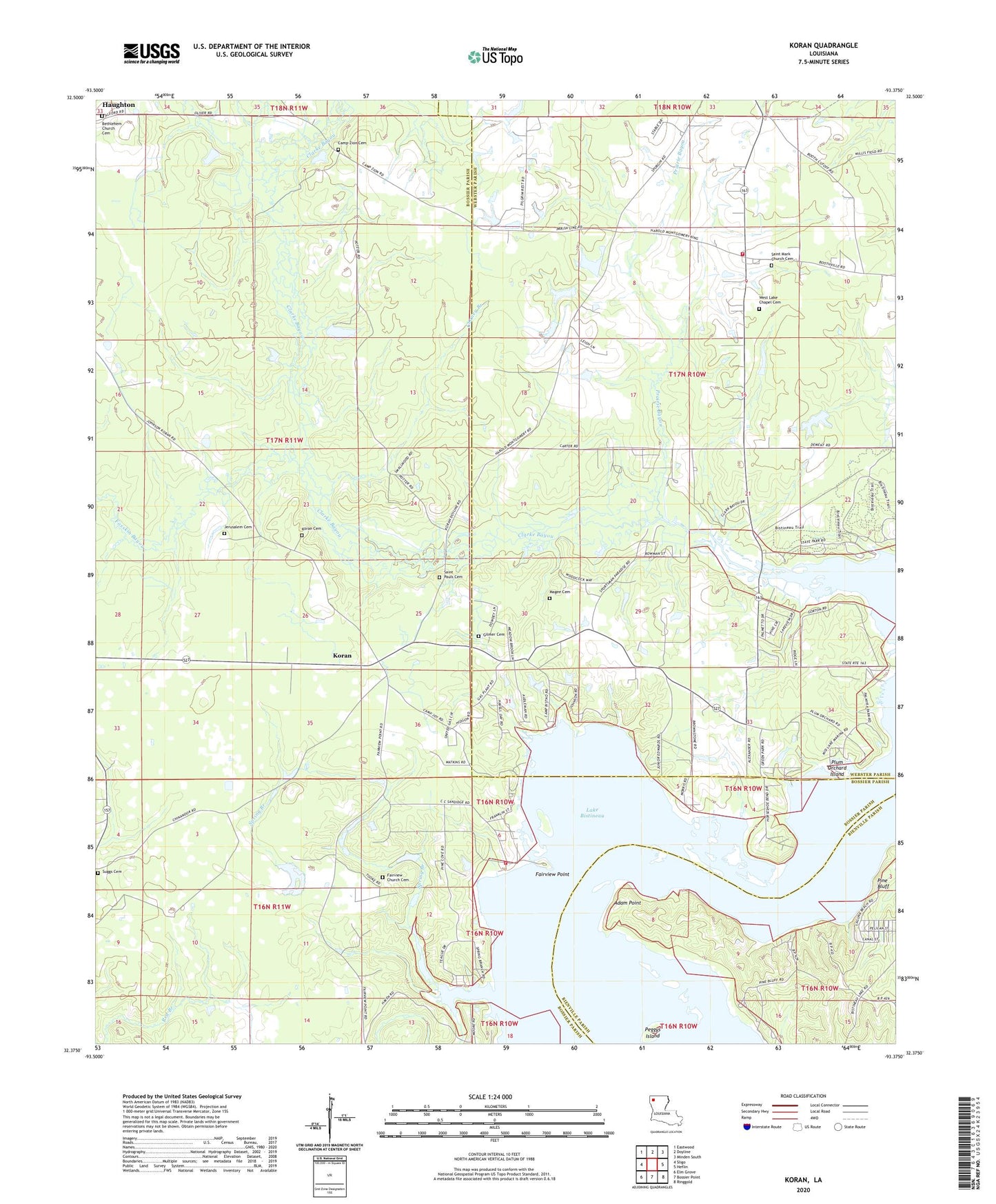 Koran Louisiana US Topo Map Image