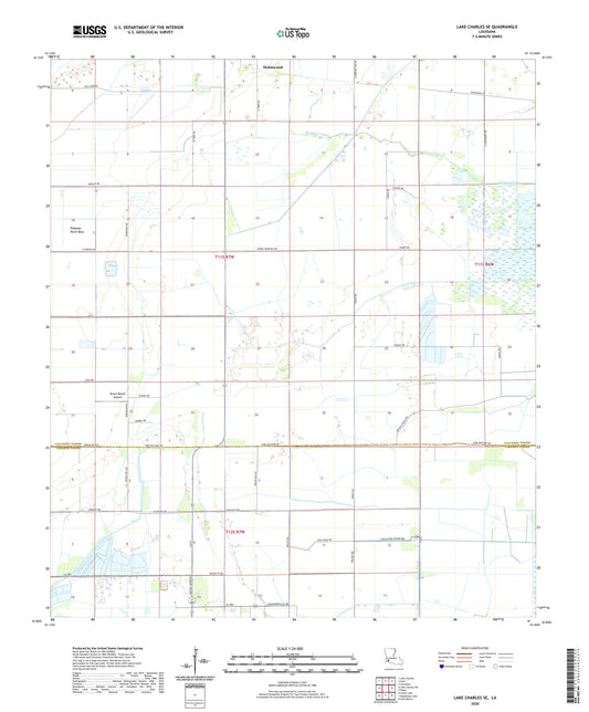 Lake Charles SE Louisiana US Topo Map Image