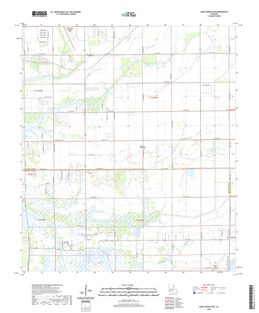 Lake Charles SW Louisiana US Topo Map Image