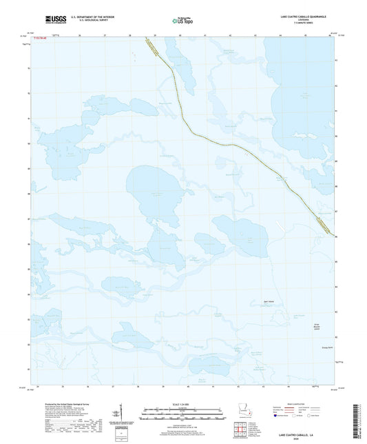 Lake Cuatro Caballo Louisiana US Topo Map Image