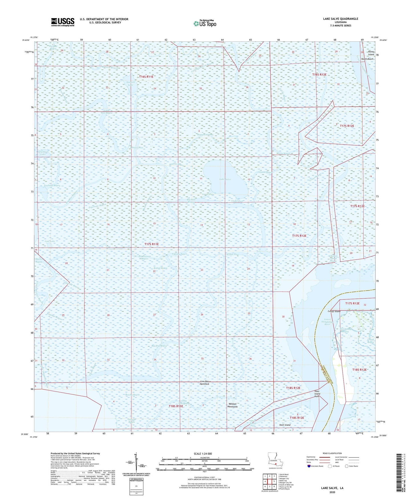 Lake Salve Louisiana US Topo Map Image