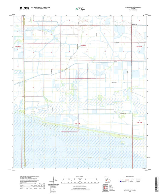 Latanier Bayou Louisiana US Topo Map Image