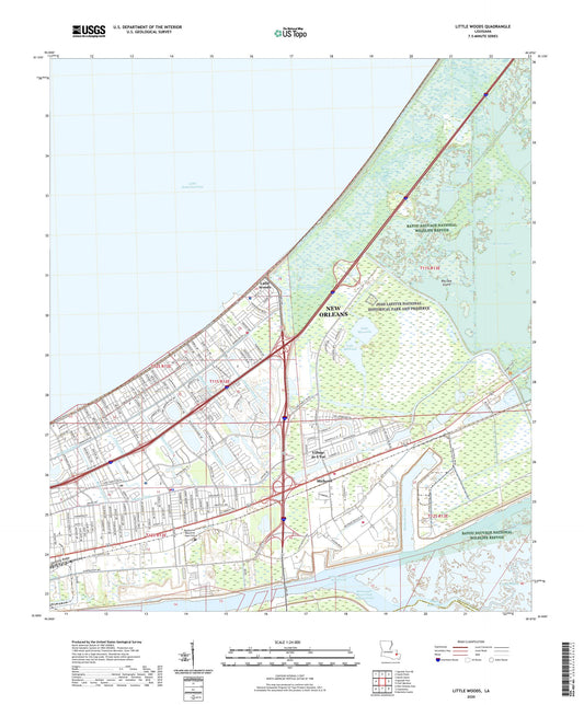 Little Woods Louisiana US Topo Map Image