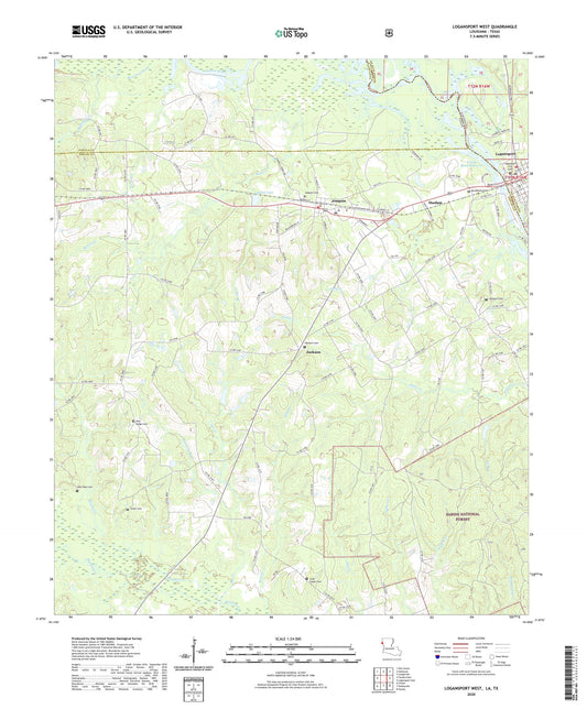 Logansport West Louisiana US Topo Map Image