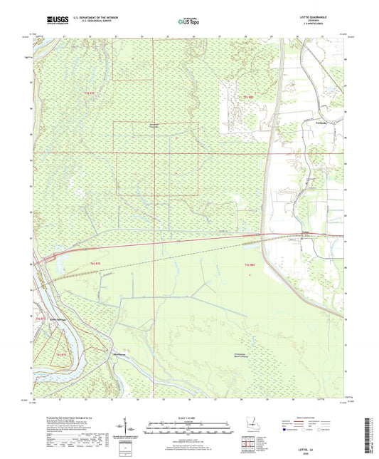 Lottie Louisiana US Topo Map Image