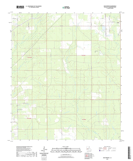 Mach Branch Louisiana US Topo Map Image
