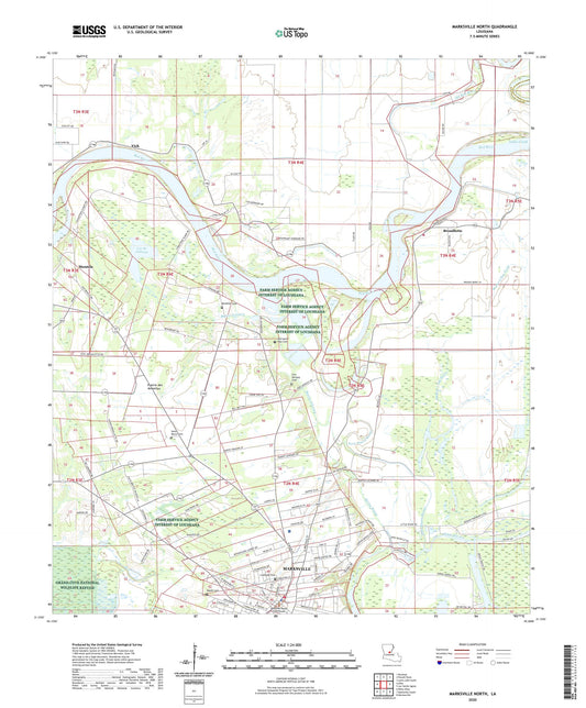Marksville North Louisiana US Topo Map Image