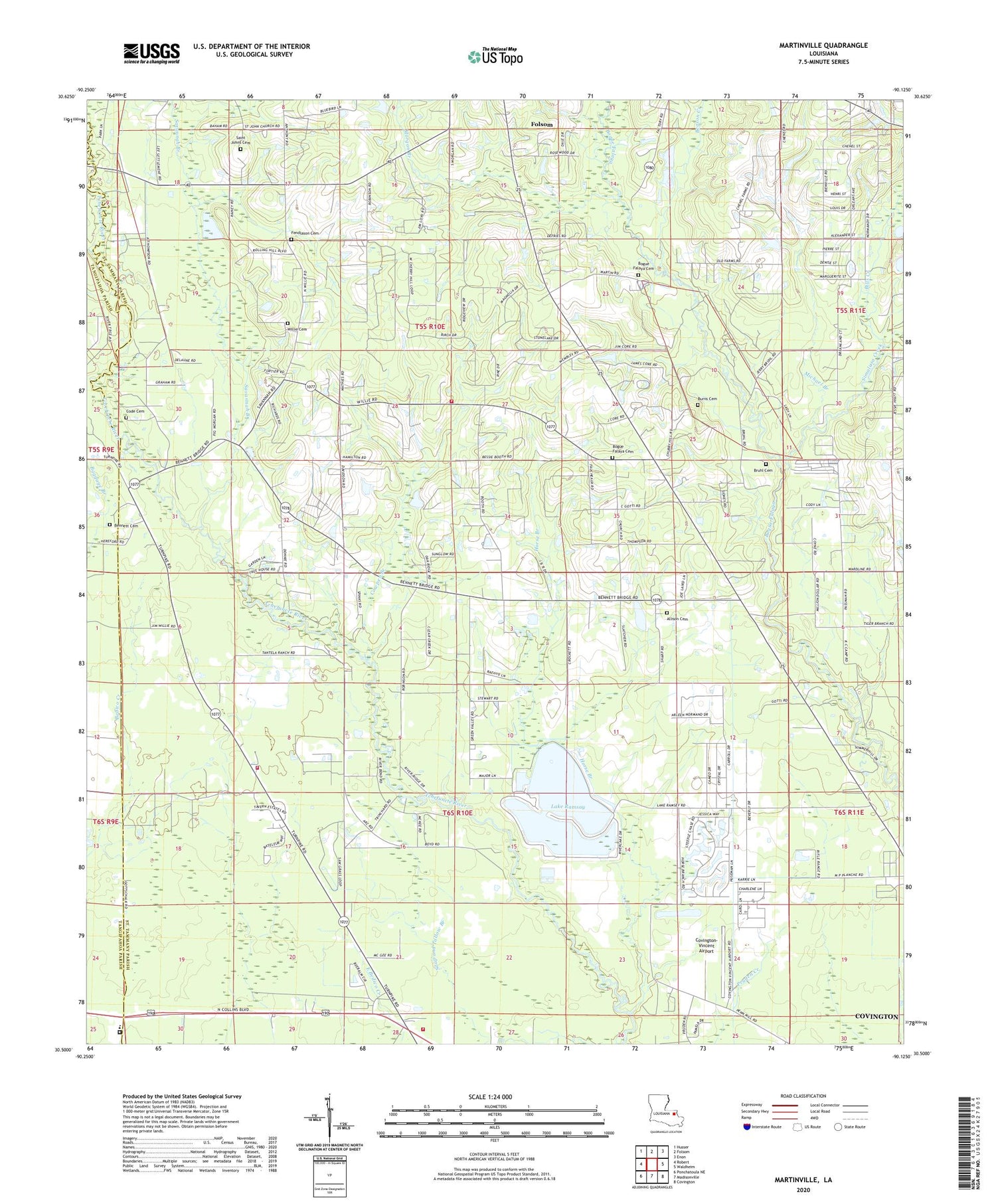 Martinville Louisiana US Topo Map Image