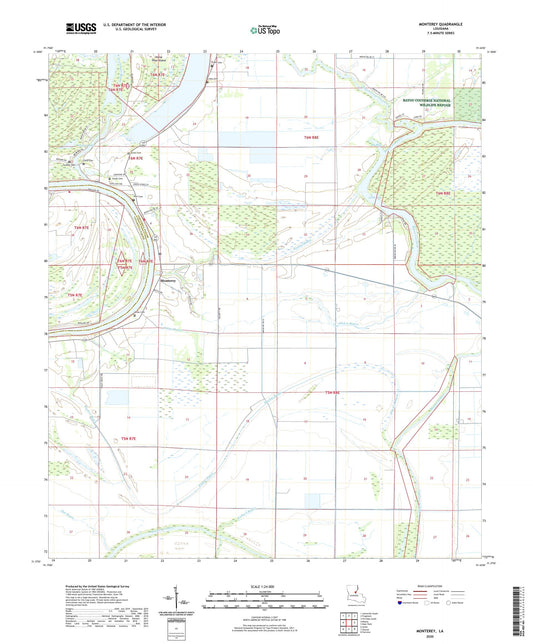 Monterey Louisiana US Topo Map Image