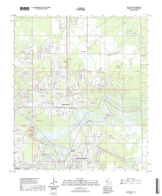 Moss Bluff Louisiana US Topo Map Image
