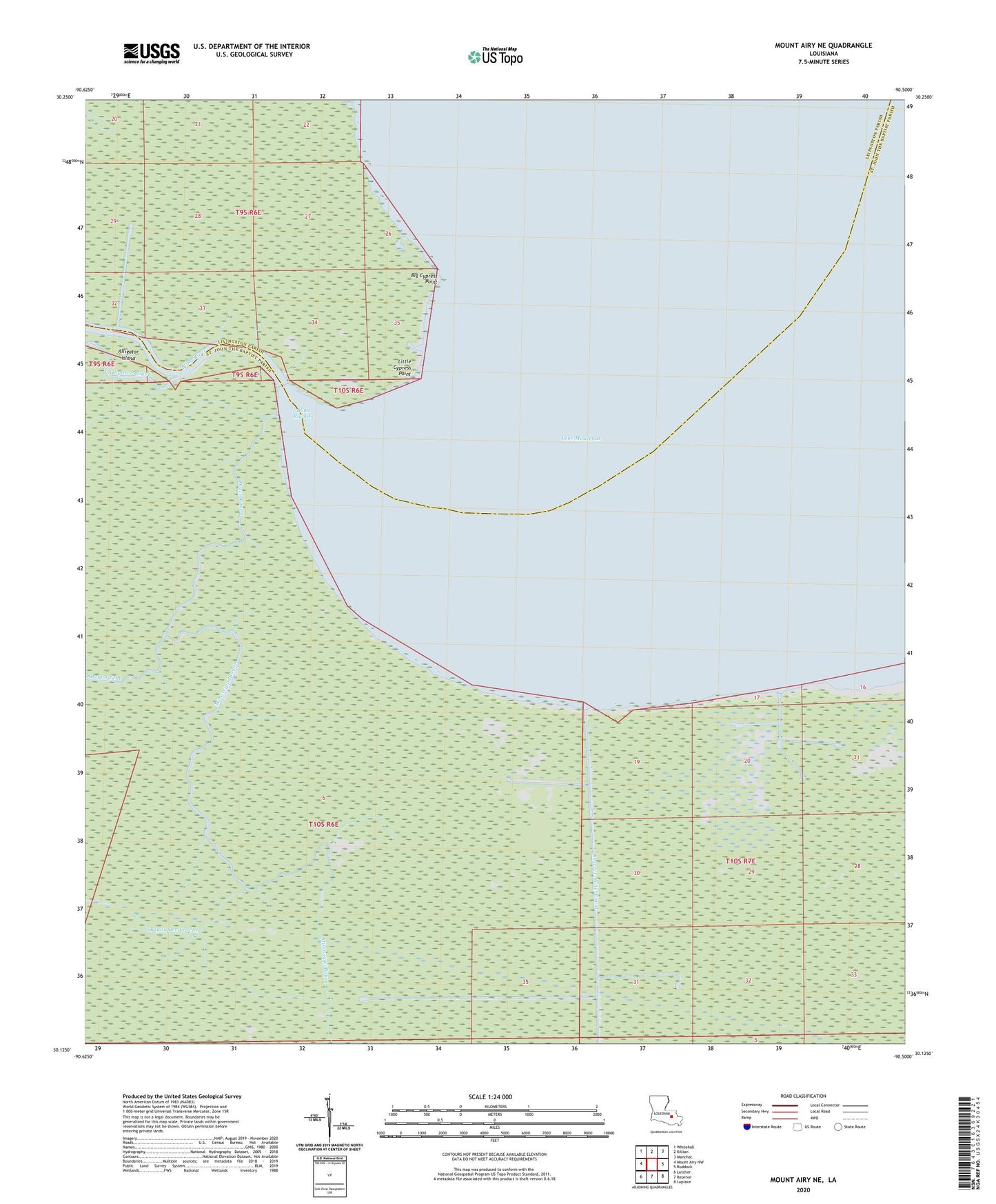 Mount Airy NE Louisiana US Topo Map Image
