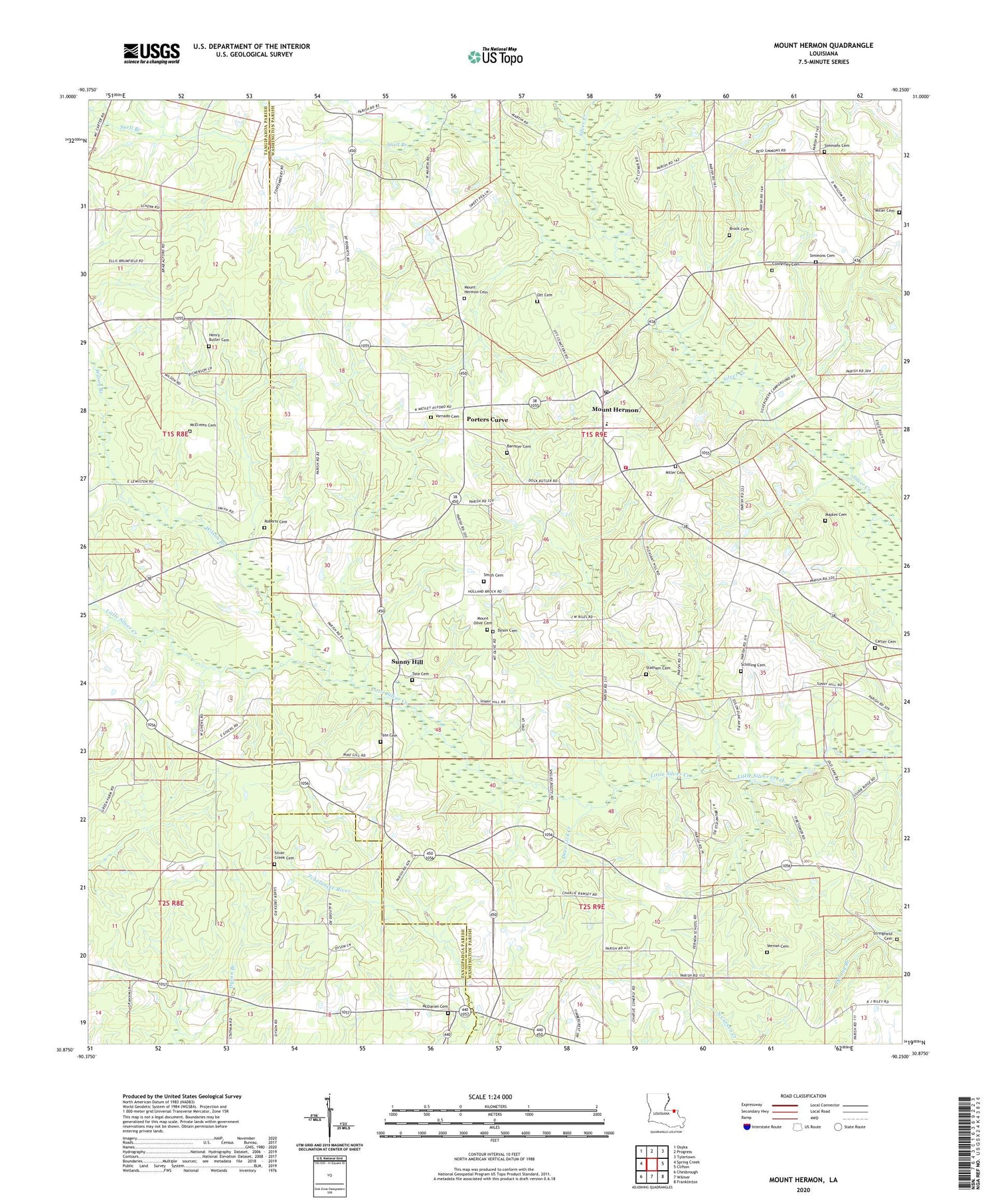 Mount Hermon Louisiana US Topo Map Image