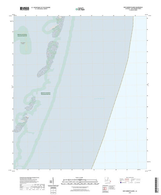 New Harbor Islands Louisiana US Topo Map Image