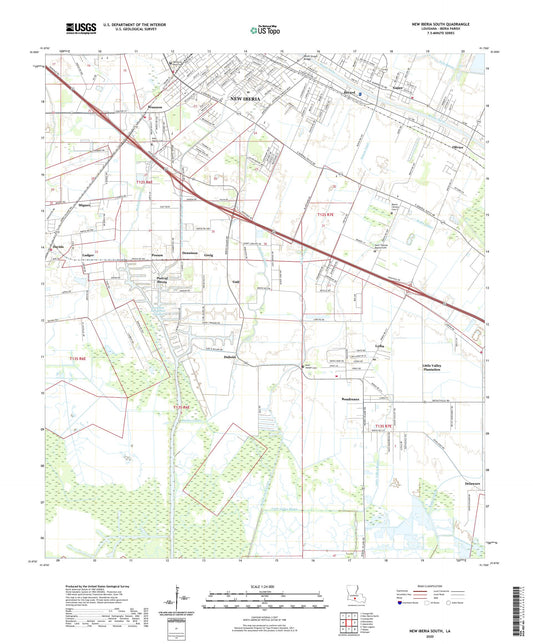 New Iberia South Louisiana US Topo Map Image