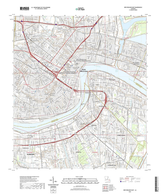 New Orleans East Louisiana US Topo Map Image