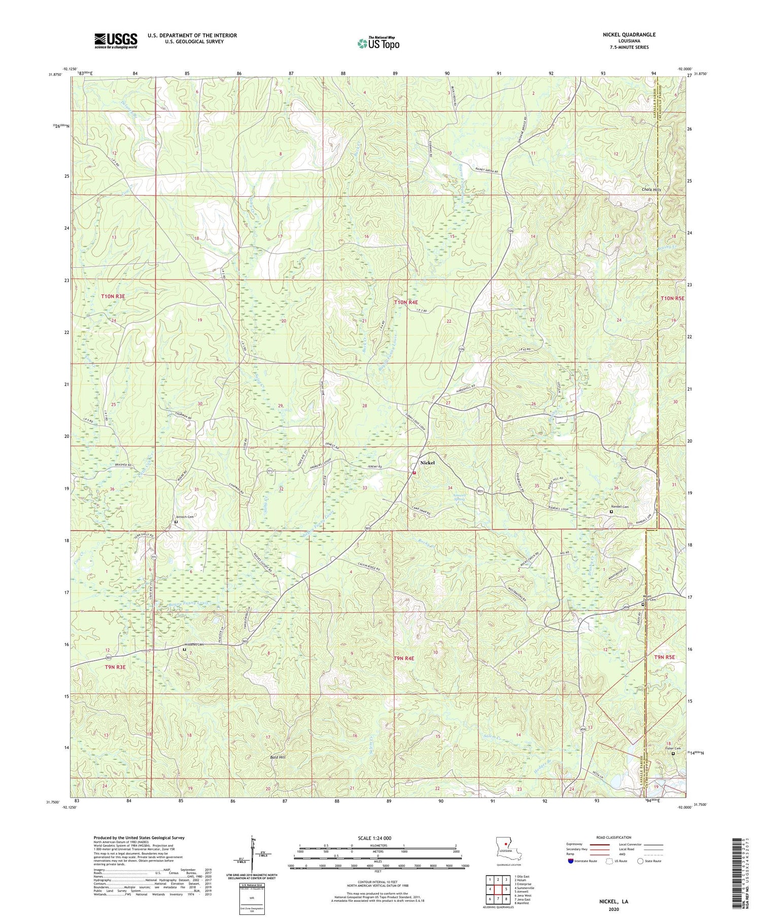 Nickel Louisiana US Topo Map Image
