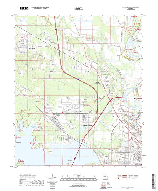 North Highlands Louisiana US Topo Map Image