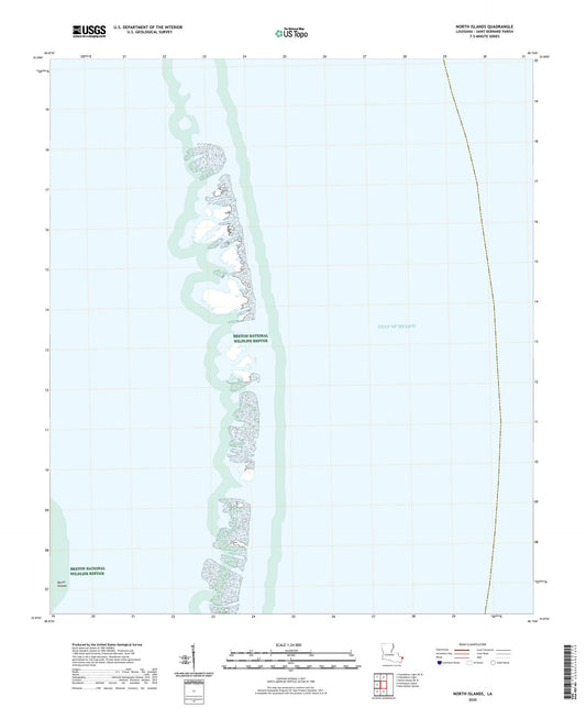 North Islands Louisiana US Topo Map Image